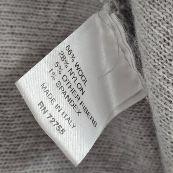 AIDA Italy Wool Open Front Cardigan Sweater L Gray Wrap Draped Cozy Quiet Luxury - Picture 6 of 8